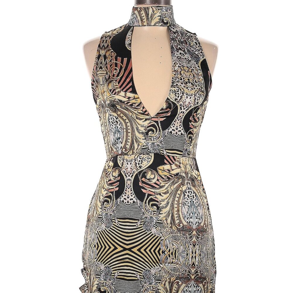 NWT - PrettyLittleThings Bronagh Multi Print Choker Dress - Size 10
